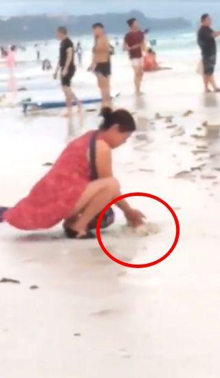 游客在菲律宾长滩岛埋弃孩子纸尿裤，百米沙滩被迫关闭